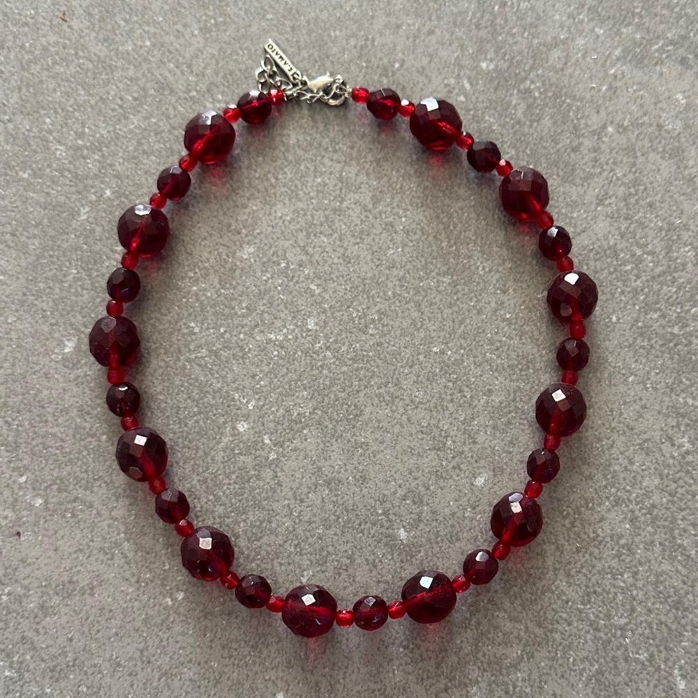 Red Chunky Bead Necklace